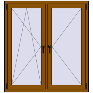 Buy Tilt-and-Turn 1200x1300 mm REHAU OPTIMUM EURO-DESIGN 70 GOLDEN OAK two-sided