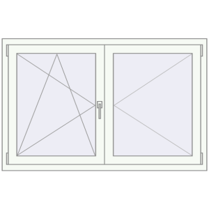 Buy Tilt-and-Turn 1400x900 mm REHAU ENERGY-SAVING SYNEGO MD RAL 9016 Traffic white two-sided