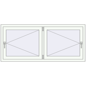 Buy Tilt-and-Turn 1600x700 mm REHAU OPTIMUM EURO-DESIGN 70 RAL 9016 Traffic white two-sided