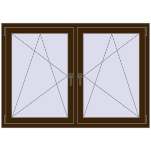 Buy Tilt-and-Turn 1485x1040 mm REHAU ENERGY-SAVING SYNEGO MD DARK_OAK two-sided