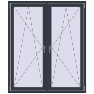 Zamów teraz Okna skrzydłowe 1260x1595 mm REHAU ENERGY-SAVING SYNEGO MD ANTHRACITE_GREY_STRUKTURAL dwustronny