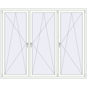 Buy Tilt-and-Turn 2200x1800 mm REHAU ENERGY-SAVING SYNEGO MD RAL 9016 Traffic white two-sided