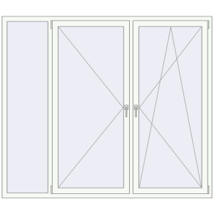 Buy Tilt-and-Turn 2080x1800 mm REHAU OPTIMUM EURO-DESIGN 70 RAL 9016 Traffic white two-sided