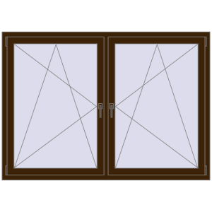 Zamów teraz Okna skrzydłowe 1830x1265 mm REHAU ENERGY-SAVING SYNEGO MD DARK_OAK dwustronny