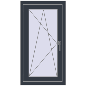 Buy Tilt-and-Turn 540x1000 mm REHAU OPTIMUM EURO-DESIGN 70 ANTHRACITE_GREY_STRUKTURAL two-sided