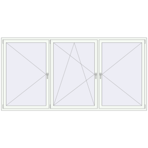 Buy Tilt-and-Turn 3000x1500 mm REHAU BRILLANT DESIGN RAL 9016 Traffic white two-sided