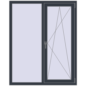 Zamów teraz Okna skrzydłowe 1150x1500 mm CLASICTHERM 70 ANTHRACITE_GREY_STRUKTURAL dwustronny