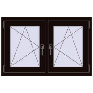 Zamów teraz Okna skrzydłowe 1005x665 mm REHAU ENERGY-SAVING SYNEGO MD BLACK_BROWN dwustronny