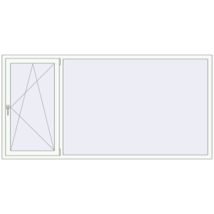 Buy Tilt-and-Turn 2500x1240 mm REHAU ENERGY-SAVING SYNEGO MD RAL 9016 Traffic white two-sided
