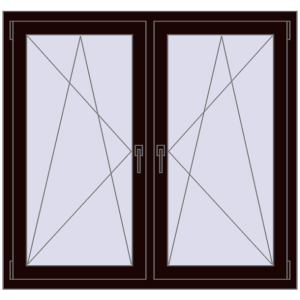 Zamów teraz Okna skrzydłowe 1290x1205 mm REHAU ENERGY-SAVING SYNEGO MD CHOCOLATE_BROWN dwustronny