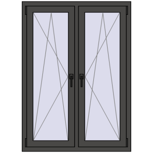 Okno plastikowe 1020x1415 mm Dwuskrzydłowe. Widok od środka Zamów teraz Okna skrzydłowe 1020x1415 mm REHAU ENERGY-SAVING SYNEGO MD BASALT_GREY dwustronny