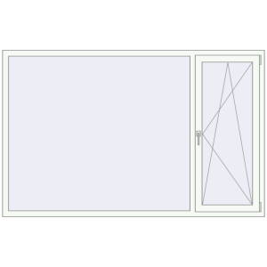 Buy Tilt-and-Turn 2200x1400 mm REHAU OPTIMUM EURO-DESIGN 70 RAL 9016 Traffic white two-sided