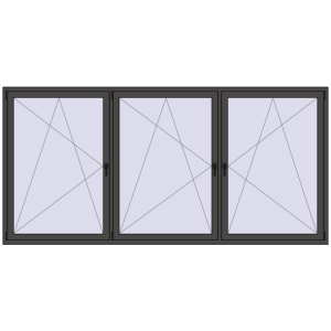 Zamów teraz Okna skrzydłowe 3100x1500 mm REHAU ENERGY-SAVING SYNEGO MD BASALT_GREY dwustronny