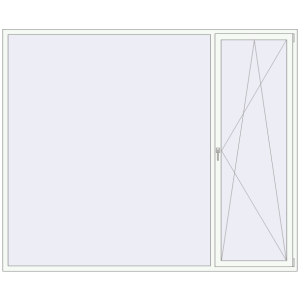 Okno plastikowe 2800x2300 mm Dwuskrzydłowe. Widok od środka Zamów teraz Okna skrzydłowe 2800x2300 mm KORSA BRILLANT (REHAU Brillant)