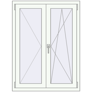 Buy Tilt-and-Turn 900x1200 mm REHAU ENERGY-SAVING SYNEGO MD RAL 9016 Traffic white two-sided