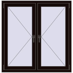 Buy Tilt-and-Turn 1200x1200 mm REHAU OPTIMUM EURO-DESIGN 70 BLACK_BROWN two-sided