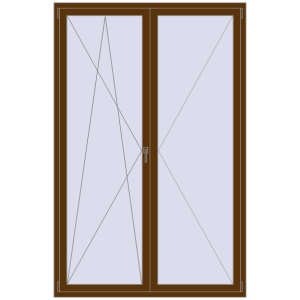 Buy Tilt-and-Turn 1500x2300 mm REHAU ENERGY-SAVING SYNEGO MD WALNUT two-sided