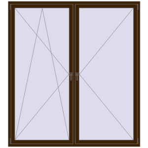Buy Tilt-and-Turn 2000x2200 mm REHAU ENERGY-SAVING SYNEGO MD DARK_OAK two-sided
