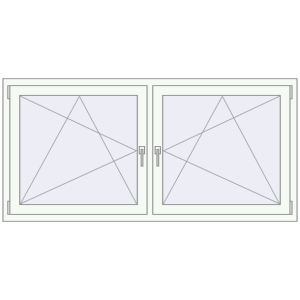 Plastic window 1770x860 mm Dwuskrzydłowe. View from inside Buy Tilt-and-Turn 1770x860 mm REHAU ENERGY-SAVING SYNEGO MD ANTHRACITE_GREY_STRUKTURAL external