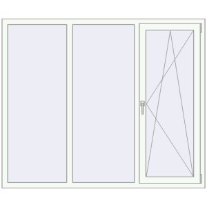 Buy Tilt-and-Turn 1800x1500 mm REHAU ENERGY-SAVING SYNEGO MD RAL 9016 Traffic white two-sided