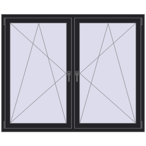 Zamów teraz Okna skrzydłowe 1665x1355 mm REHAU ENERGY-SAVING SYNEGO MD BLACK_ULTI-MATT dwustronny