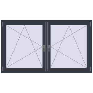 Buy Tilt-and-Turn 1770x1025 mm REHAU ENERGY-SAVING SYNEGO MD ANTHRACITE_GREY_STRUKTURAL two-sided