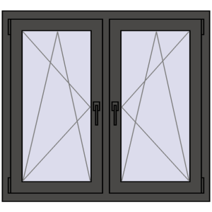 Zamów teraz Okna skrzydłowe 1095x965 mm REHAU ENERGY-SAVING SYNEGO MD BASALT_GREY dwustronny