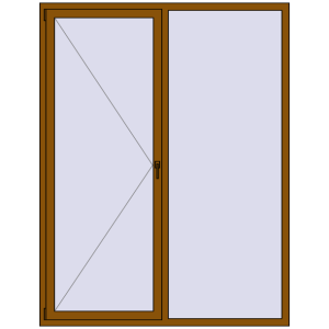 Buy Tilt-and-Turn 1700x2200 mm REHAU ENERGY-SAVING SYNEGO MD GOLDEN OAK two-sided