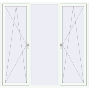 Buy Tilt-and-Turn 2050x2000 mm REHAU OPTIMUM EURO-DESIGN 70 RAL 9016 Traffic white two-sided