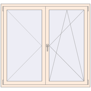 Buy Tilt-and-Turn 1500x1400 mm REHAU OPTIMUM EURO-DESIGN 70 CREAME_WHITE_50L-2 two-sided