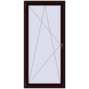 Okno plastikowe 900x1900 mm Jednoskrzydłowe. Widok od środka Zamów teraz Okna skrzydłowe 900x1900 mm KORSA ENERGY-SAVING REHAU SYNEGO MD CHOCOLATE_BROWN dwustronny