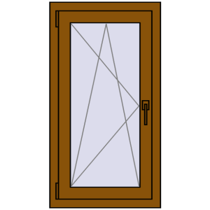 Buy Tilt-and-Turn 540x1000 mm REHAU OPTIMUM EURO-DESIGN 70 GOLDEN OAK two-sided