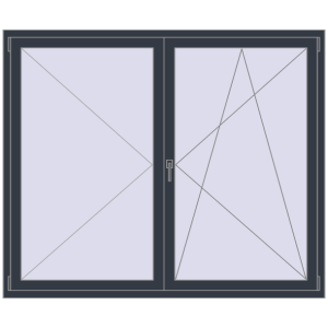 Buy Tilt-and-Turn 1800x1500 mm REHAU OPTIMUM EURO-DESIGN 70 ANTHRACITE_GREY_STRUKTURAL two-sided