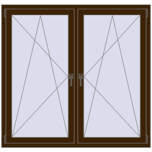 Zamów teraz Okna skrzydłowe 1500x1400 mm REHAU ENERGY-SAVING SYNEGO MD DARK_OAK dwustronny