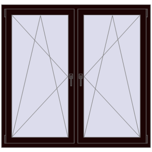 Buy Tilt-and-Turn 1500x1400 mm REHAU ENERGY-SAVING SYNEGO MD CHOCOLATE_BROWN two-sided