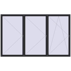 Buy Tilt-and-Turn 3800x2300 mm REHAU ENERGY-SAVING SYNEGO MD BLACK_ULTI-MATT two-sided
