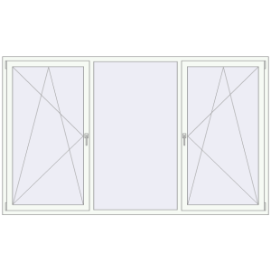 Buy Tilt-and-Turn 2660x1580 mm REHAU OPTIMUM EURO-DESIGN 70 RAL 9016 Traffic white two-sided
