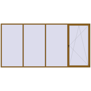 Buy Tilt-and-Turn 4700x2300 mm REHAU ENERGY-SAVING SYNEGO MD LIGHT_OAK two-sided