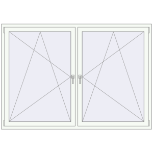 Buy Tilt-and-Turn 2000x1400 mm REHAU OPTIMUM EURO-DESIGN 70 RAL 9016 Traffic white two-sided