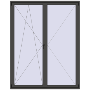 Buy Tilt-and-Turn 1800x2300 mm REHAU ENERGY-SAVING SYNEGO MD BASALT_GREY two-sided