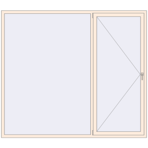 Buy Tilt-and-Turn 2400x2100 mm REHAU OPTIMUM EURO-DESIGN 70 CREAME_WHITE_50L-2 two-sided