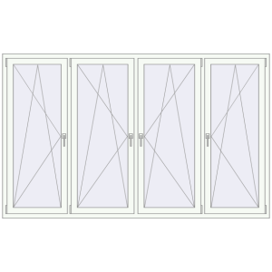 Buy Tilt-and-Turn 2500x1540 mm REHAU BRILLANT DESIGN RAL 9016 Traffic white two-sided