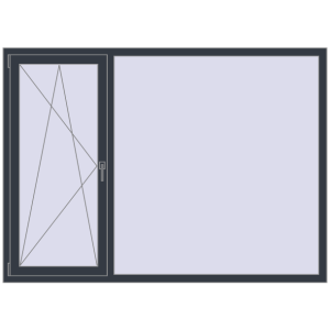 Zamów teraz Okna skrzydłowe 2000x1450 mm REHAU ENERGY-SAVING SYNEGO MD ANTHRACITE_GREY_STRUKTURAL dwustronny