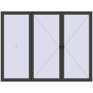 Zamów teraz Okna skrzydłowe 3000x2300 mm REHAU ENERGY-SAVING SYNEGO MD BASALT_GREY dwustronny