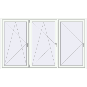 Buy Tilt-and-Turn 2440x1450 mm REHAU OPTIMUM EURO-DESIGN 70 RAL 9016 Traffic white two-sided