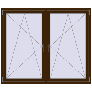 Zamów teraz Okna skrzydłowe 1740x1415 mm REHAU ENERGY-SAVING SYNEGO MD DARK_OAK dwustronny
