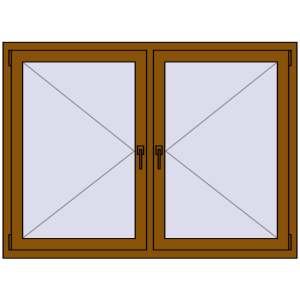 Buy Tilt-and-Turn 1500x1100 mm REHAU OPTIMUM EURO-DESIGN 70 GOLDEN OAK two-sided