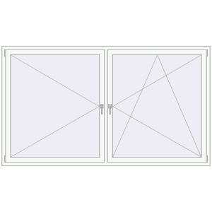 Buy Tilt-and-Turn 2430x1400 mm REHAU ENERGY-SAVING SYNEGO MD RAL 9016 Traffic white two-sided