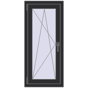 Buy Tilt-and-Turn 540x1100 mm REHAU OPTIMUM EURO-DESIGN 70 ANTHRACITE_GREY_GLATT two-sided