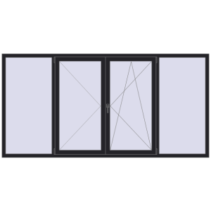 Buy Tilt-and-Turn 2800x1400 mm REHAU ENERGY-SAVING SYNEGO MD BLACK_ULTI-MATT two-sided